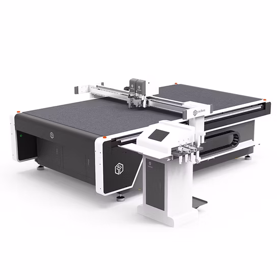 Cheap Digital CNC Vinyl Sticker Paper Label Vibrating Knife PU Artificial Leather Belt Cutting Machine for Genuine Leather Bag/Shoes/Footwear